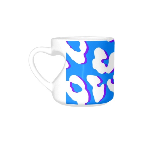 White Leopard Print Blue Purple Heart-shaped Mug(10.3OZ)
