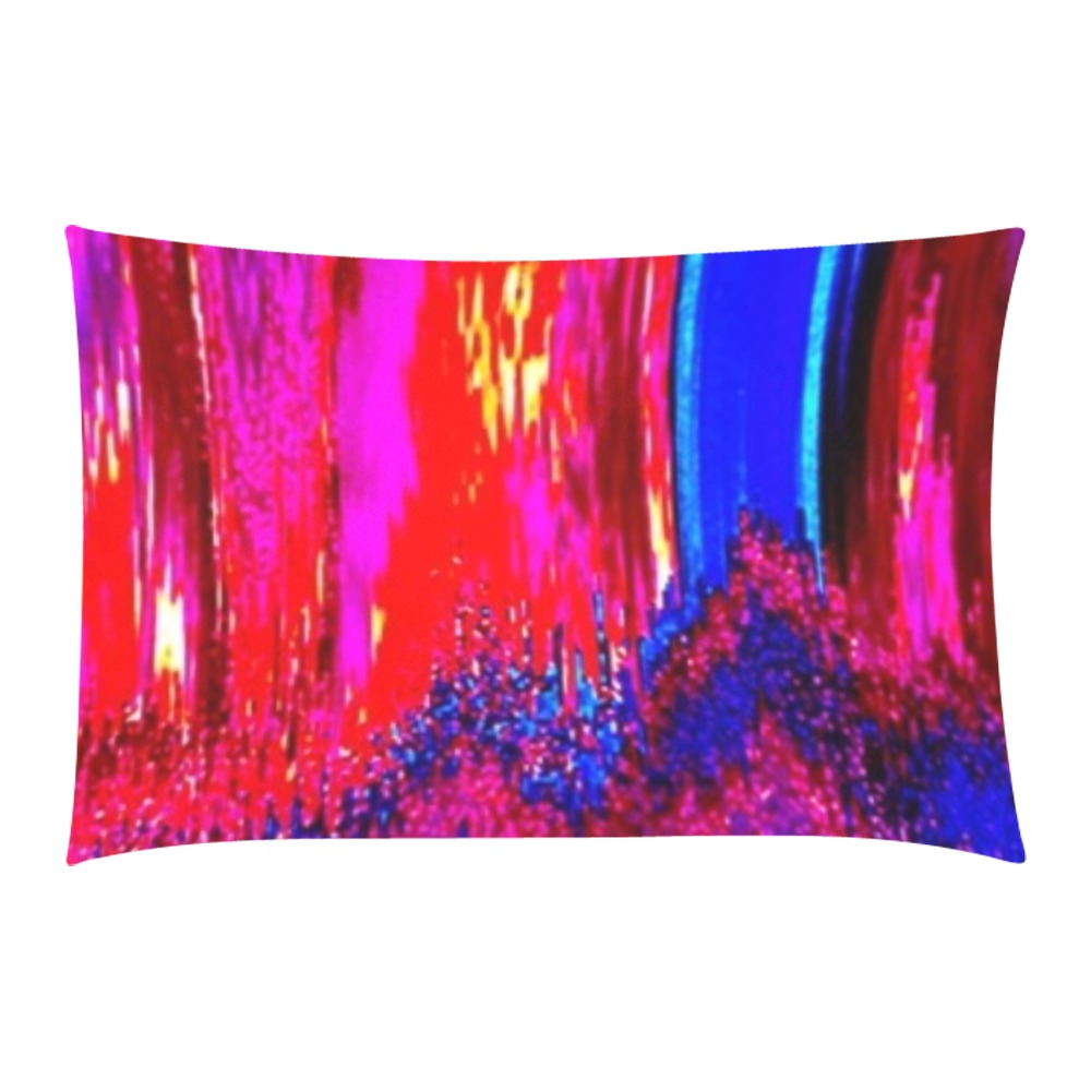 Melted Glitch Red and Blue 3-Piece Bedding Set