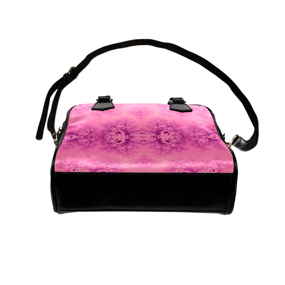 Pink Morning Frost Fractal Shoulder Handbag (Model 1634)