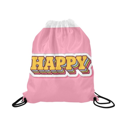Happy Large Drawstring Bag Model 1604 (Twin Sides)  16.5"(W) * 19.3"(H)