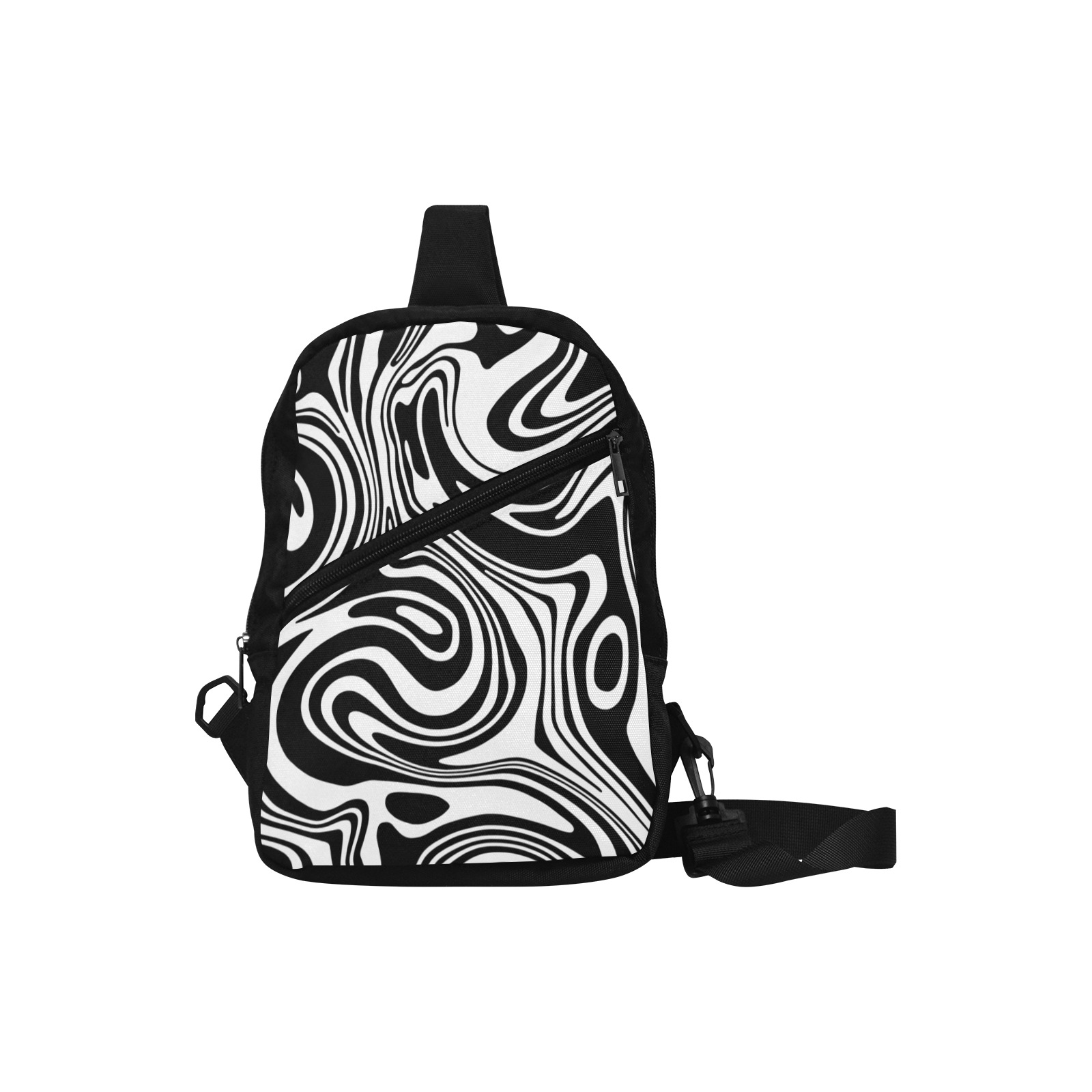 Black and White Marble Men's Chest Bag (Model 1726)