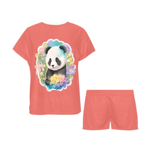Cute little panda Women's Short Pajama Set