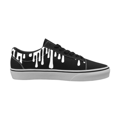 White Drip WDR Skater Sneakers Men's Low Top Skateboarding Shoes (Model E001-2)