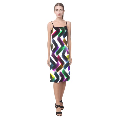 Zig Zag Abstract Art Alcestis Slip Dress (Model D05)