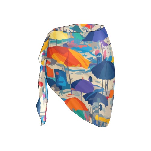 Abstract beach fantasy with colorful umbrellas. Beach Sarong Wrap