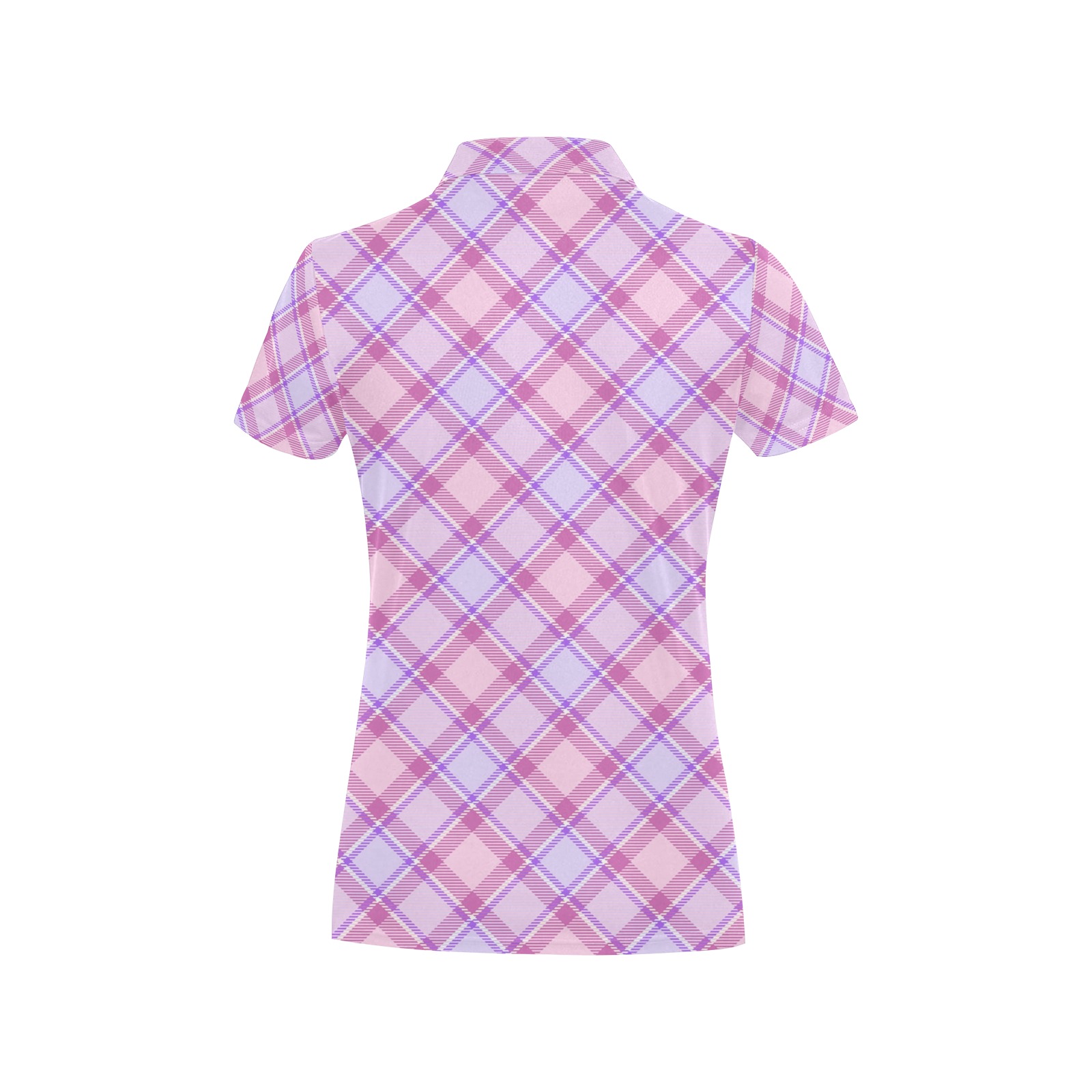 Pastel Baby Girl Plaid Women's All Over Print Polo Shirt (Model T55)