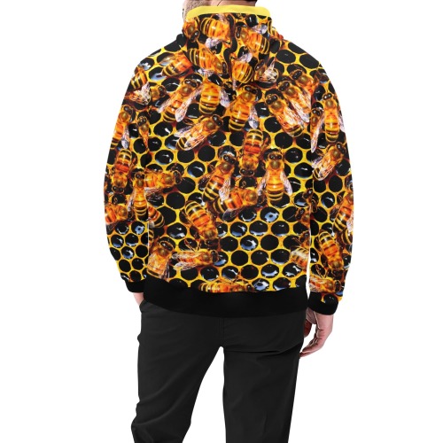 BEES High Neck Pullover Hoodie for Men (Model H24)