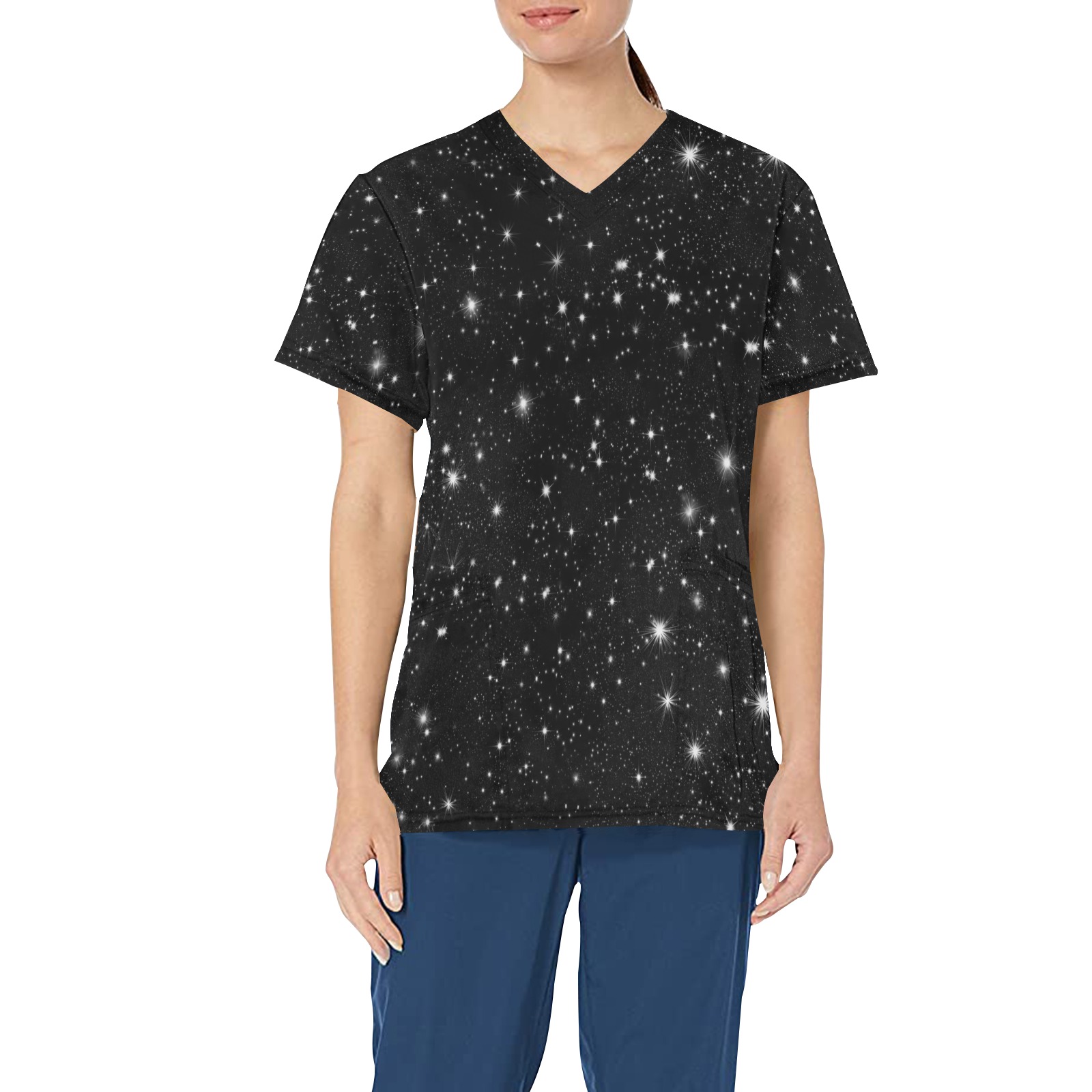Stars in the Universe All Over Print Scrub Top