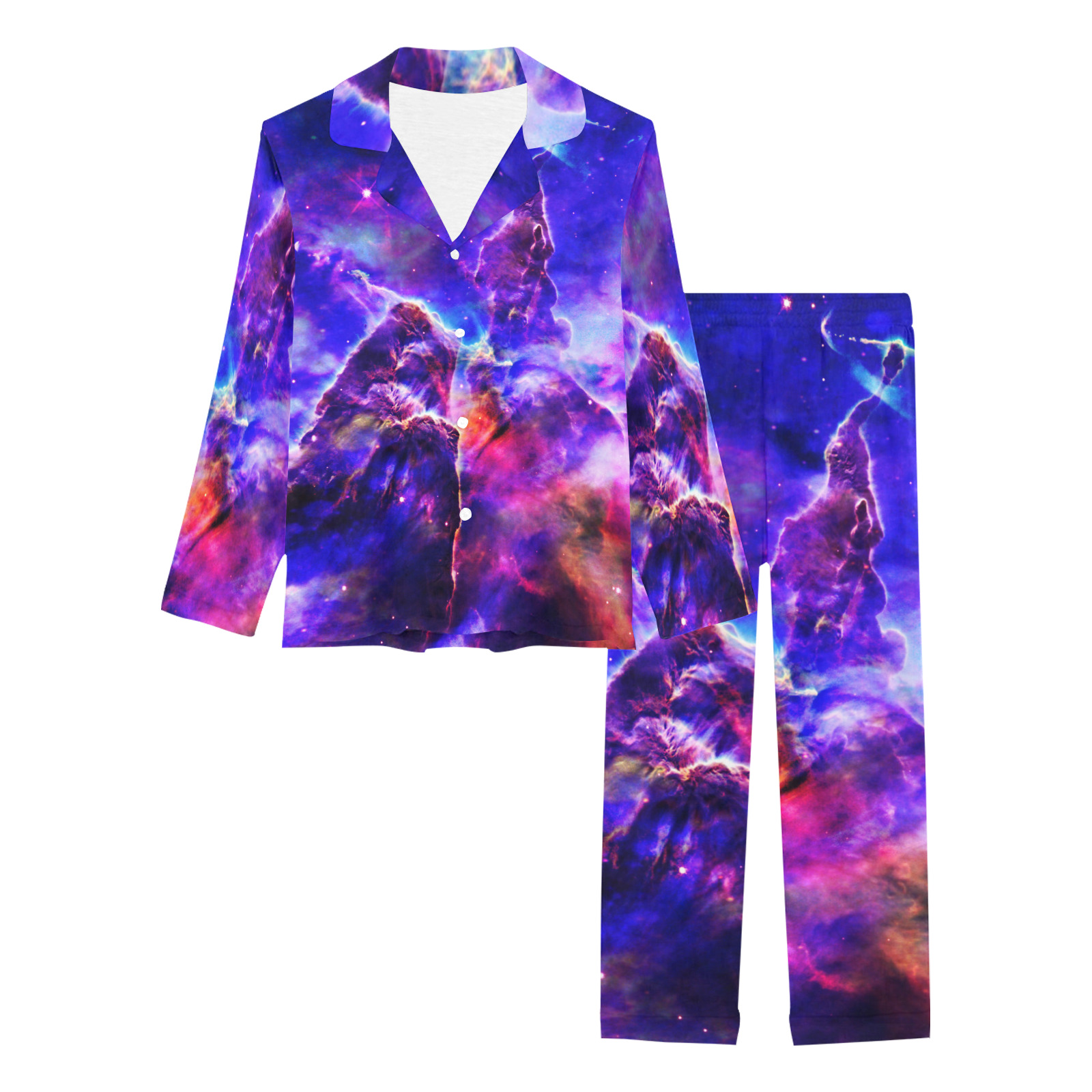 Mystical fantasy deep galaxy space - Interstellar cosmic dust Women's Long Pajama Set
