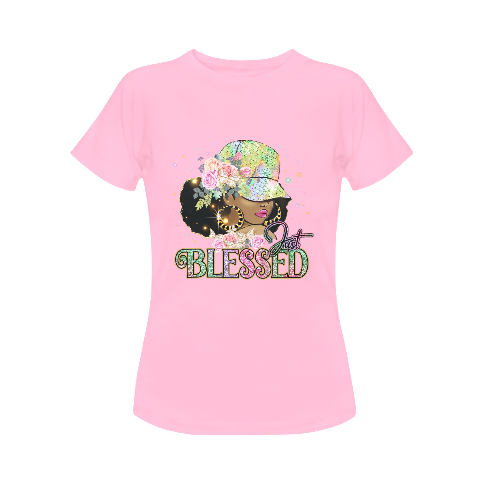 She is...Just Blessed T-shirt: Pink Women's Classic T-Shirt (Model T17）