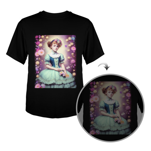 adorable victorian romantic era ghost girl 7 Men's Glow in the Dark T-shirt (Front Printing)