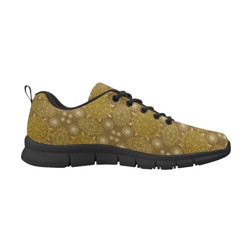 Modern hexa golden ursidae (the pattern) mandala Men's Breathable Running Shoes (Model 055)