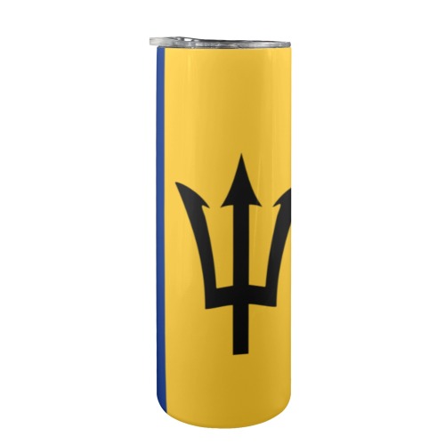 Flag_of_Barbados 20oz Tall Skinny Tumbler with Lid and Straw
