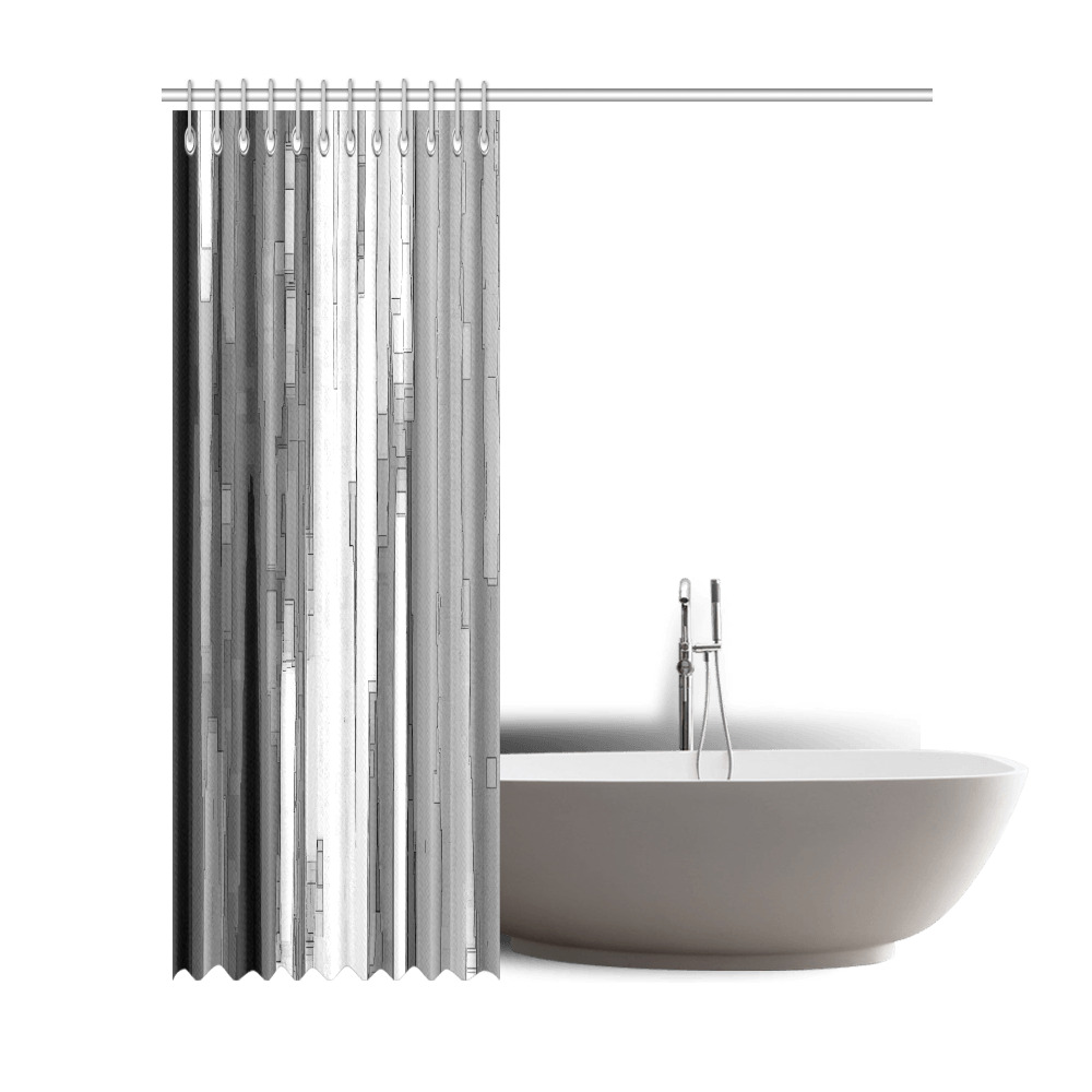 Greyscale Abstract B&W Art Shower Curtain 72"x84"