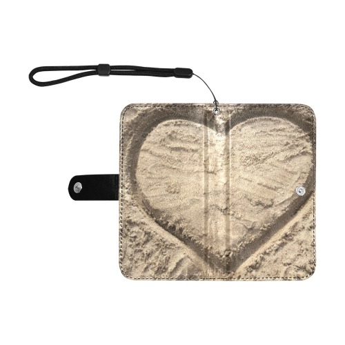 Love in the Sand Collection Flip Leather Purse for Mobile Phone/Small (Model 1704)