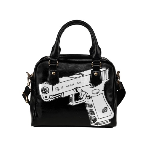 Gangsta Glock 18 Downtown Blaze Leather Shoulder Handbag (Model 1634)