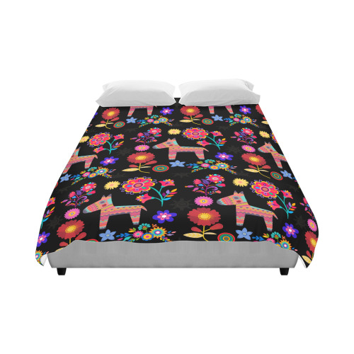 Alpaca Pinata and Flowers Duvet Cover 86"x70" ( All-over-print)