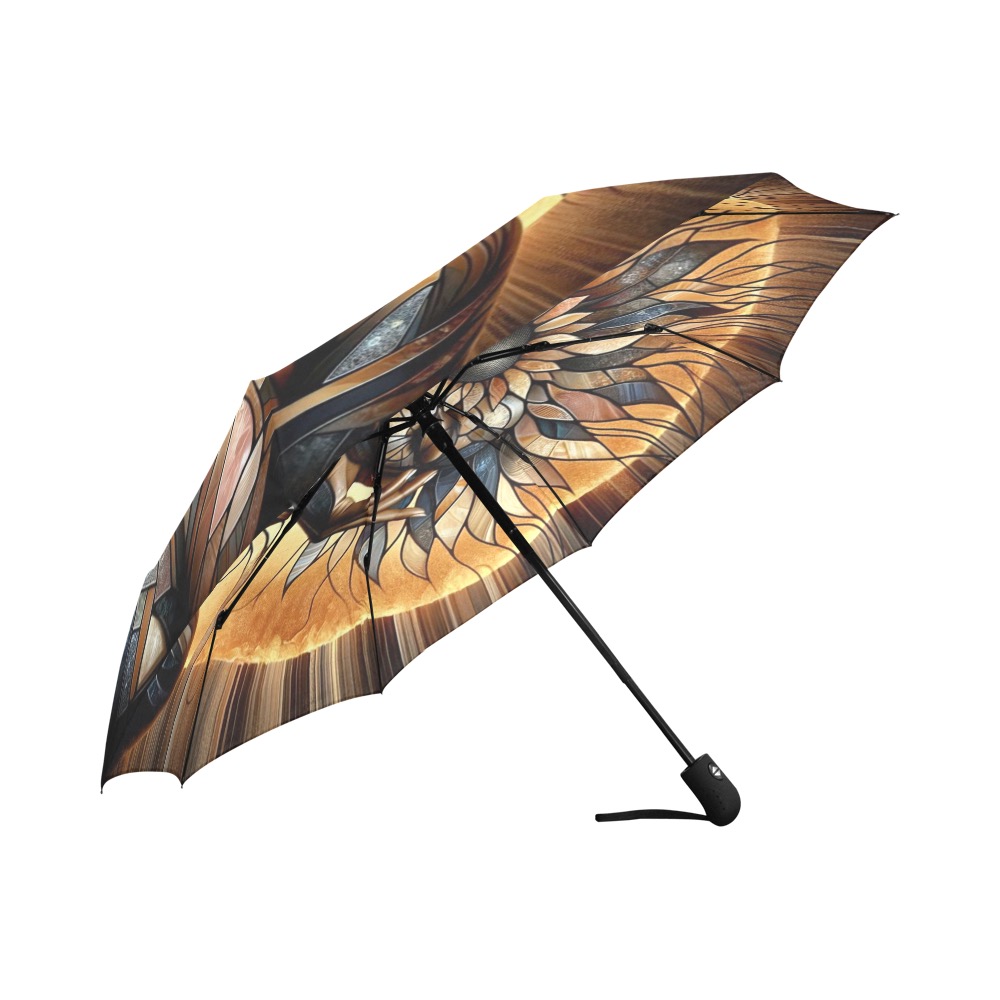 Black Sunflower Goddess Auto-Foldable Umbrella (Model U04)