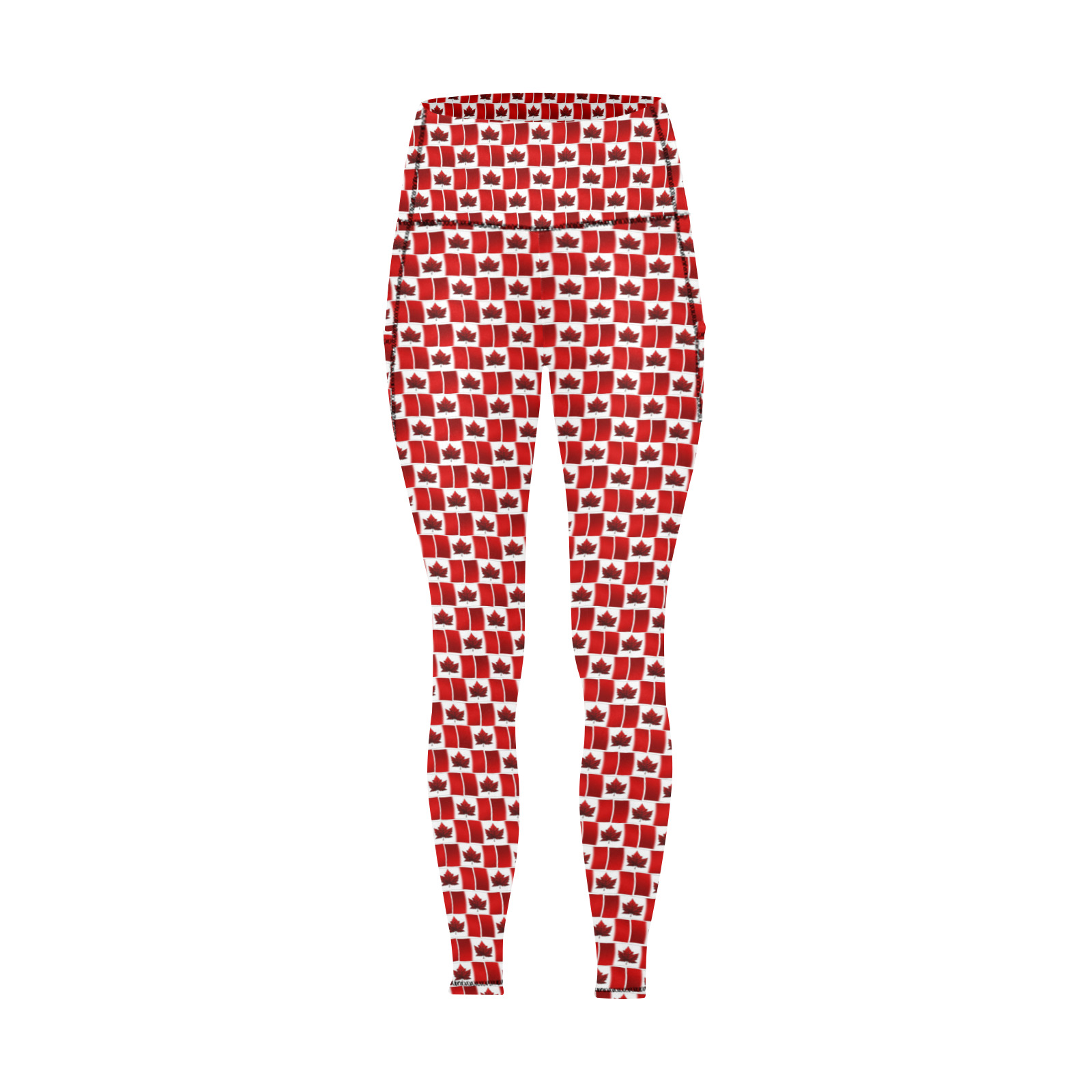 Canada Flag Yoga Pants Women's All Over Print Leggings with Pockets (Model L56)