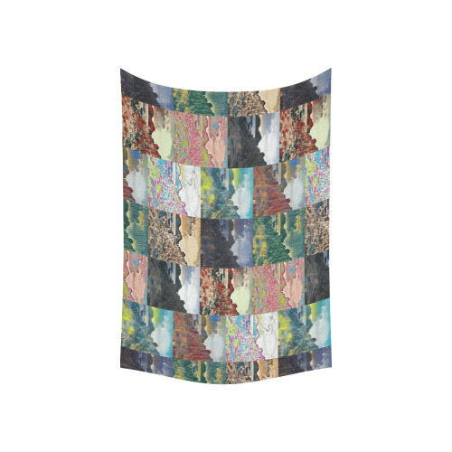 The Giant's Causeway, County Antrim, Northern Ireland Collage Cotton Linen Wall Tapestry 60"x 40"