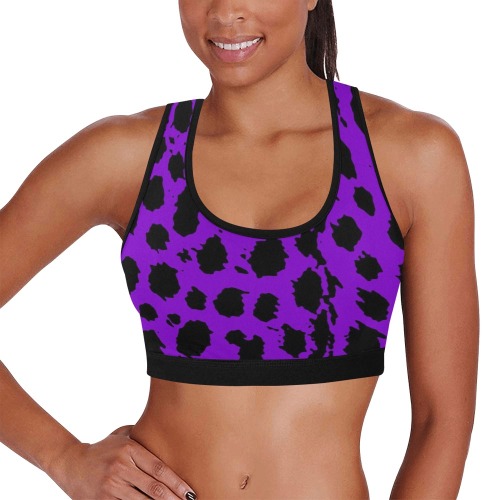 Cheetah Purple Women's All Over Print Sports Bra (Model T52)