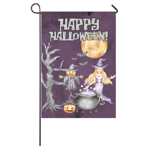Purple Witchy Garden Flag Garden Flag 28''x40'' (Two Sides Printing)