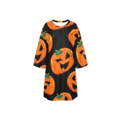 Cute Pumpkin Night Shirt Women's Oversized Sleep Tee (Model T74)