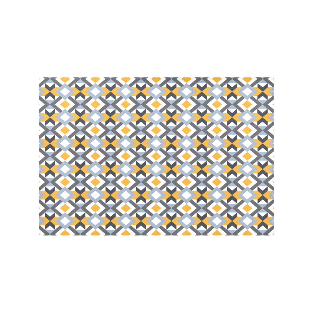 Retro Angles Abstract Geometric Pattern Placemat 12’’ x 18’’ (Set of 4)