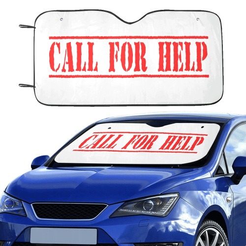CALL FOR HELP Car Sun Shade 55"x30"