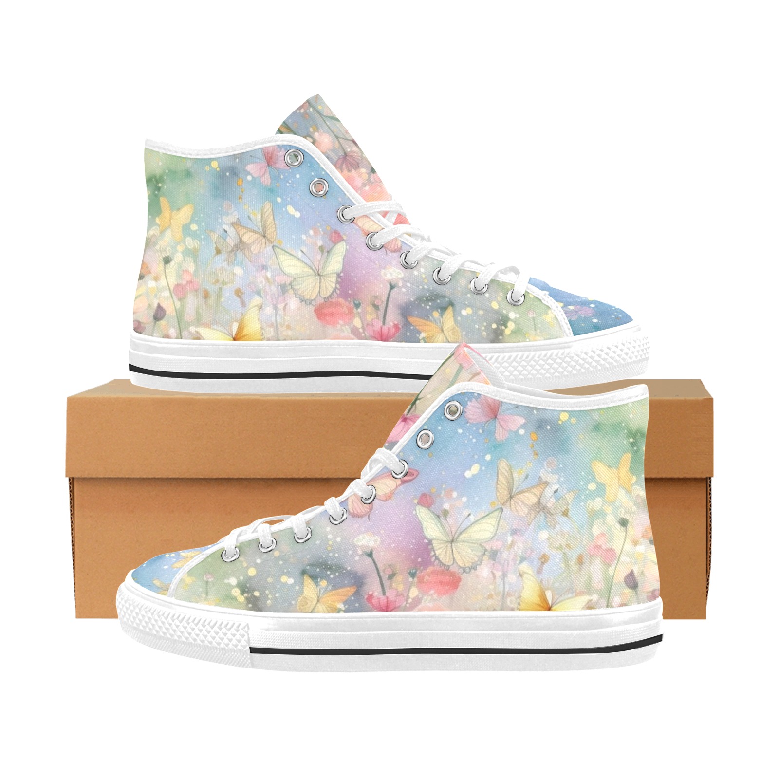 Wildflower Butterfly Meadow Vancouver H Women's Canvas Shoes (1013-1)