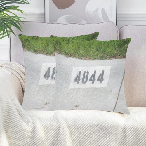 Street Number 4844 Linen Zippered Pillowcase 18"x18"(Two Sides&Pack of 2)