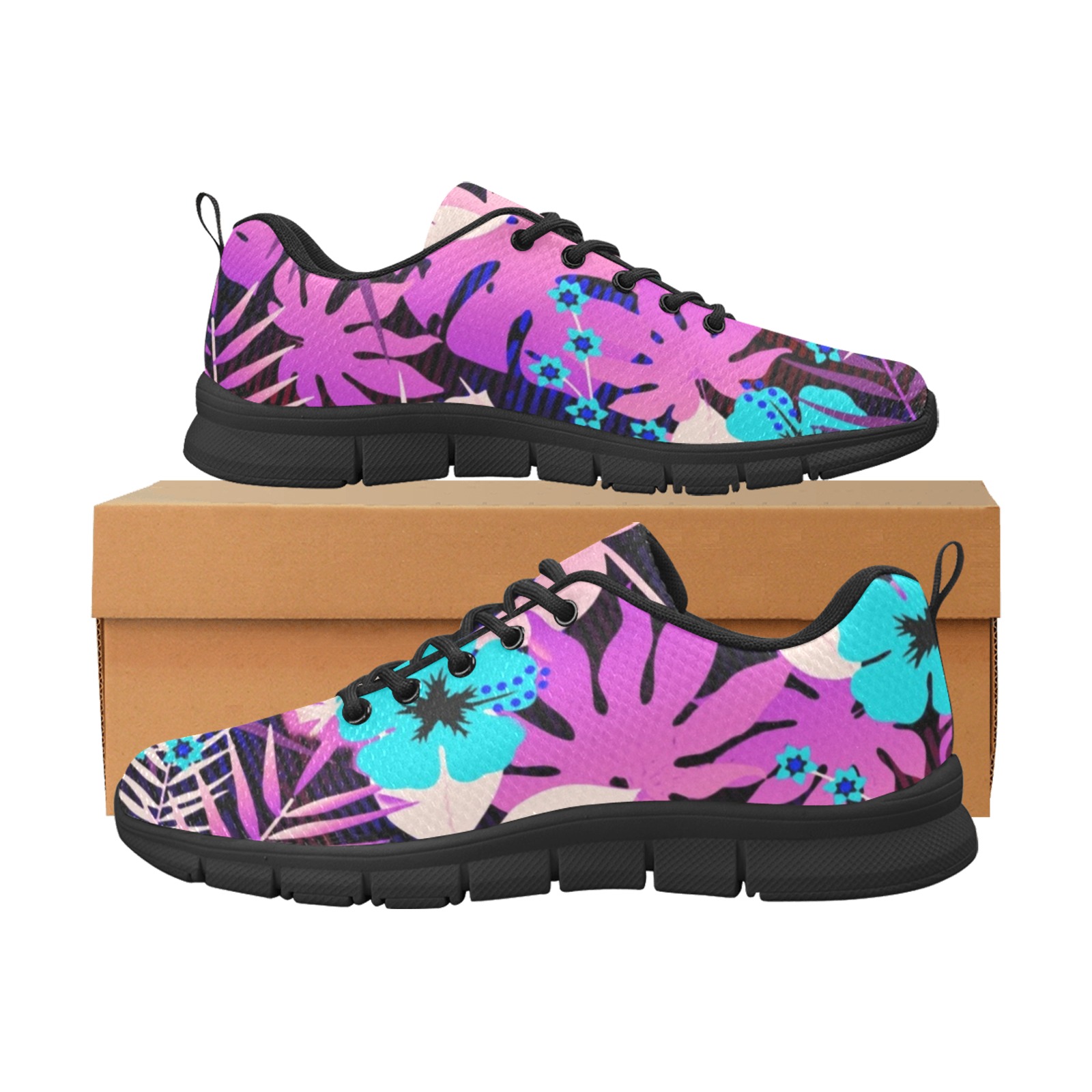 GROOVY FUNK THING FLORAL PURPLE Women's Breathable Running Shoes (Model 055)