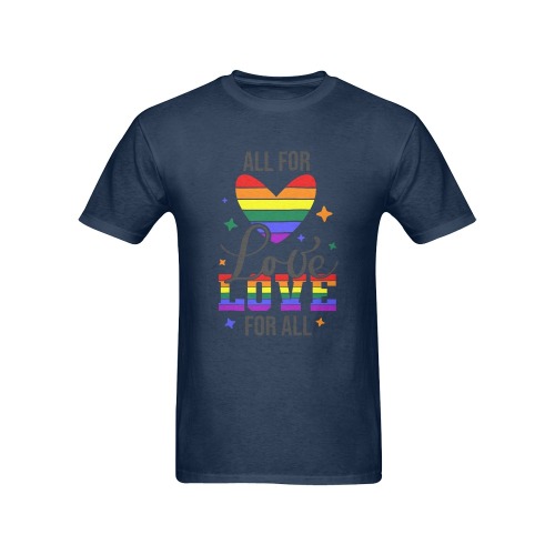 All For Love Love For All (Navy) Men's T-Shirt in USA Size (Front Printing Only)