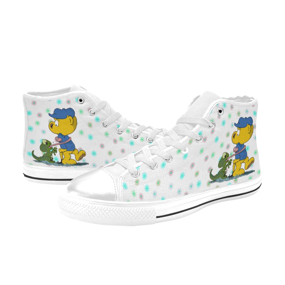 Ferald and The Baby Lizard High Top Canvas Shoes for Kid (Model 017)