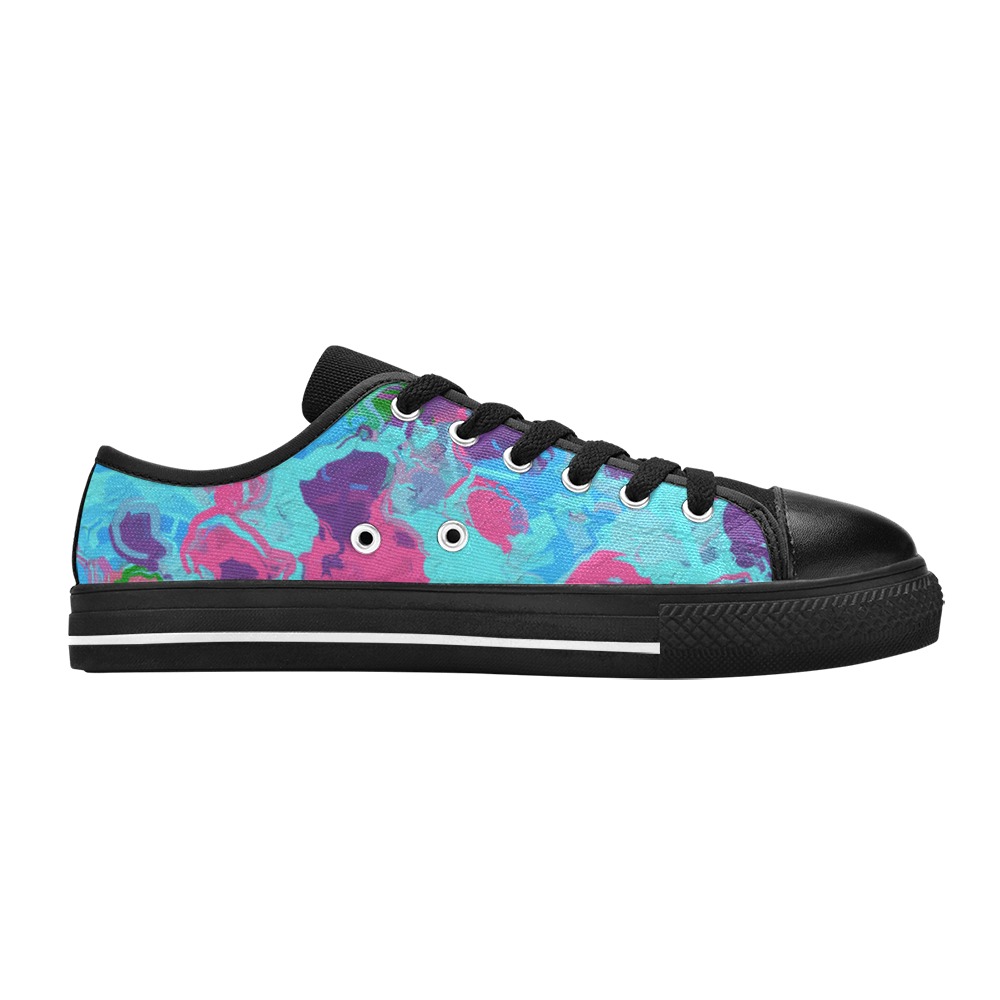Mermaid Abstract Splatter Women's Classic Canvas Shoes (Model 018)