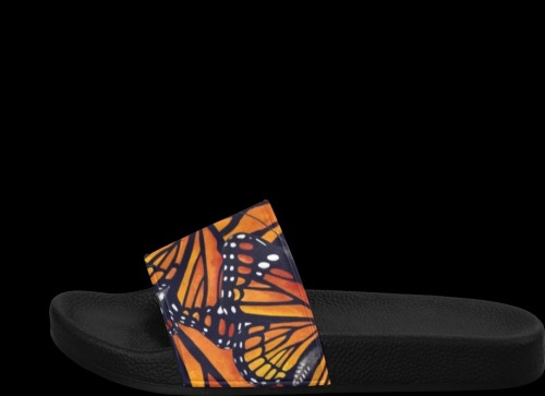 Orange Monarch Butterflies Men's Slide Sandals (Model 057)