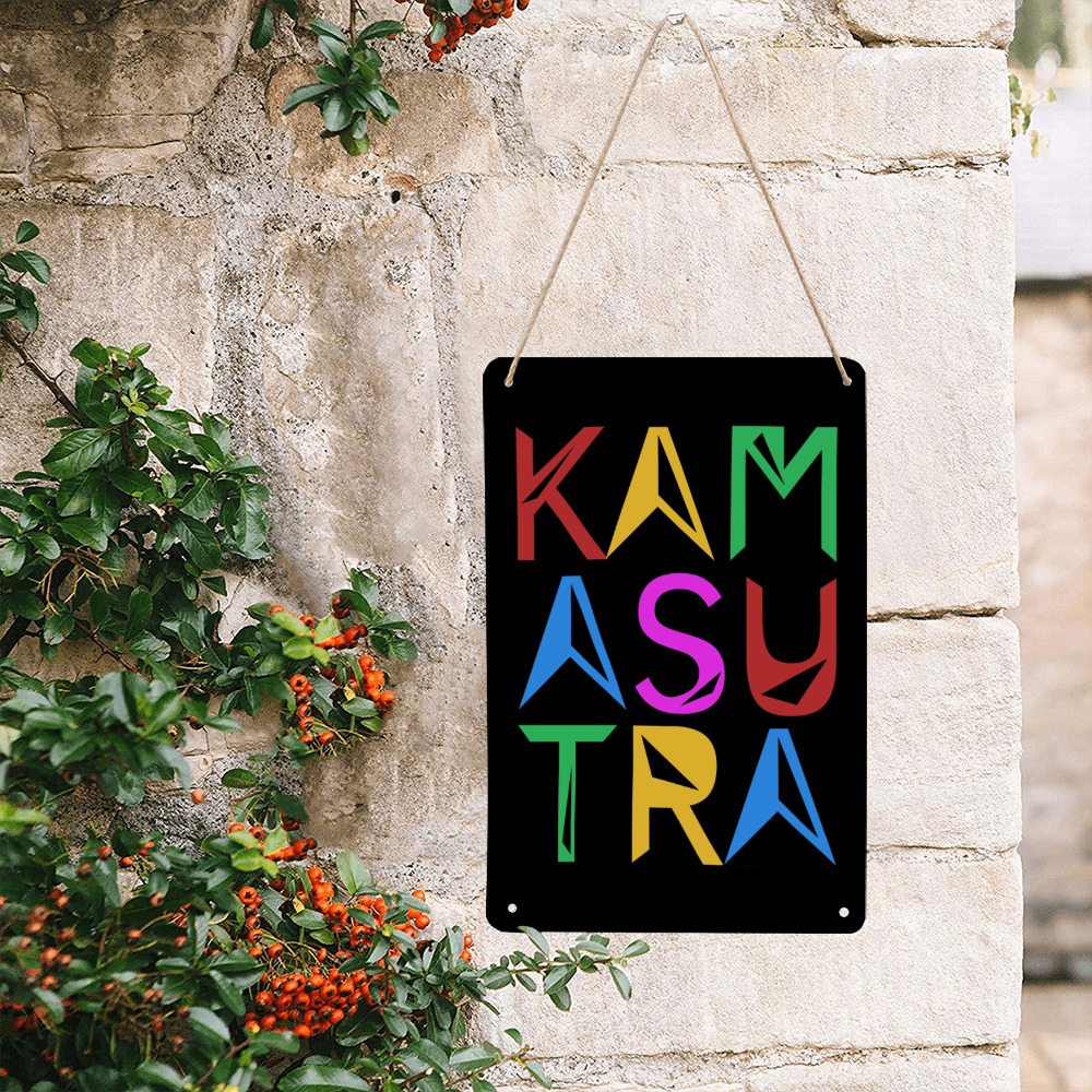 Kamasutra elegant colorful text typography art. Metal Tin Sign 8"x12"