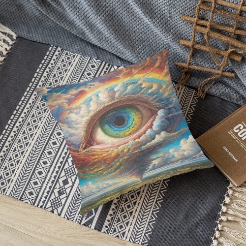 Eye Of The Storm Linen Zippered Pillowcase 18"x18"(Two Sides)