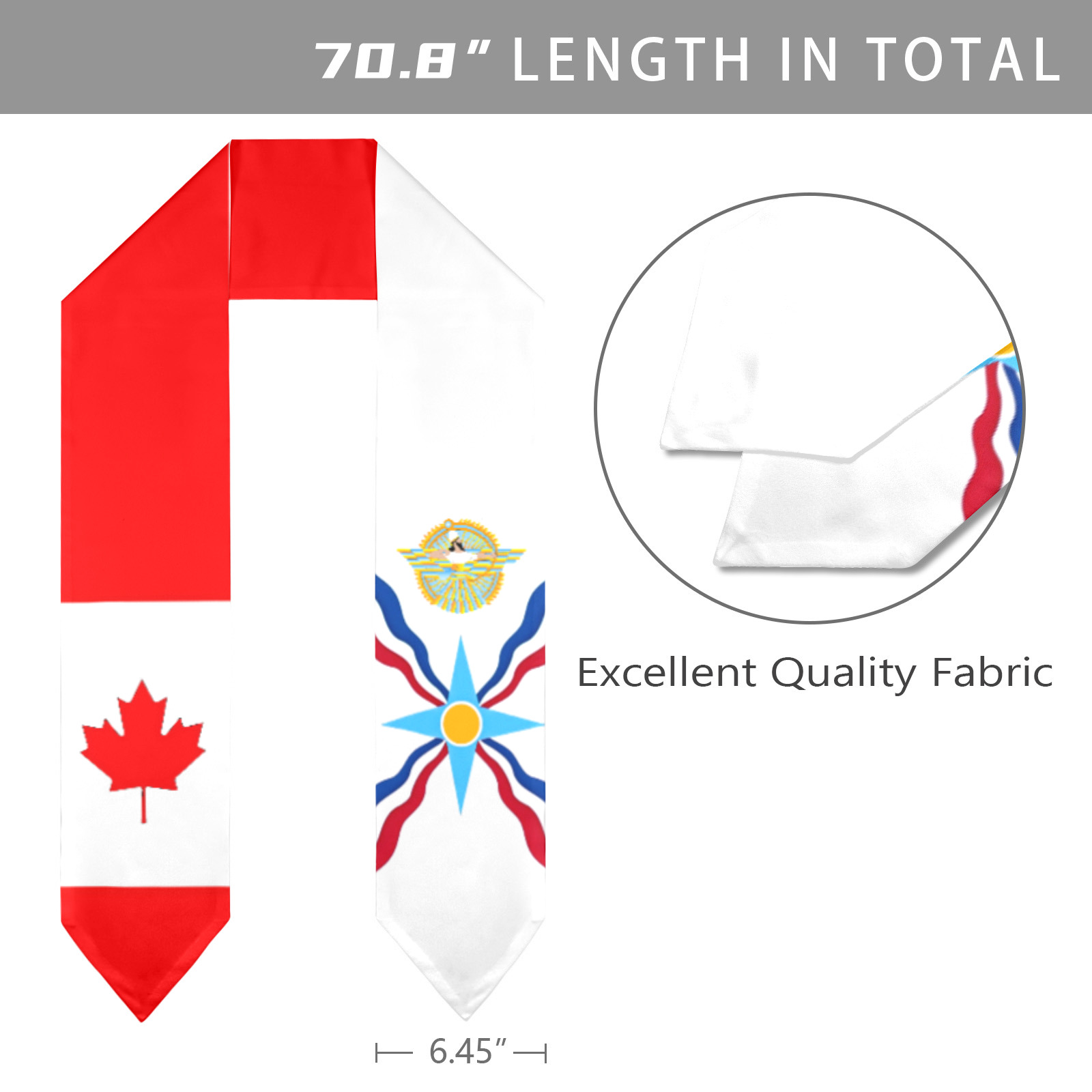 Assyrian Canadian Flag Stole Graduation Stole