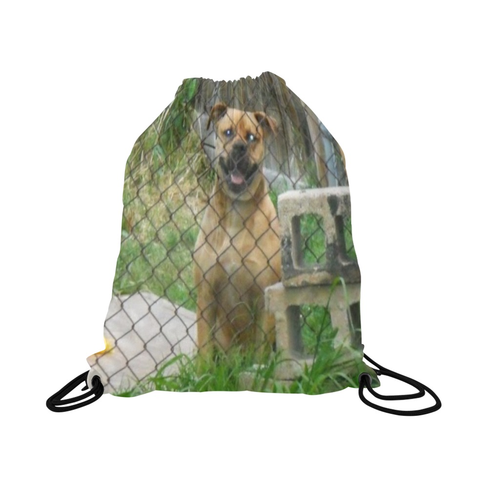 A Smiling Dog Large Drawstring Bag Model 1604 (Twin Sides)  16.5"(W) * 19.3"(H)