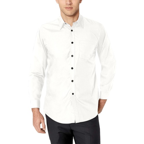 Bright White Collection Men's All Over Print Casual Dress Shirt (Model T61)