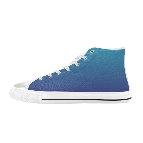 blu mau High Top Canvas Shoes for Kid (Model 017)