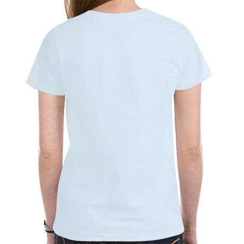 Valentine Mouse Light Blue New All Over Print T-shirt for Women (Model T45)