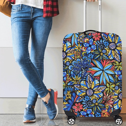 Talavera Bouquet Luggage Cover/Medium 22"-25"