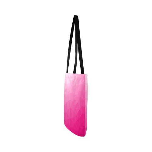 Hot pink gradient geometric mesh pattern Reusable Shopping Bag Model 1660 (Two sides)