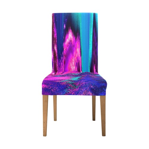 Melted Glitch (Pink & Teal) Removable Dining Chair Cover