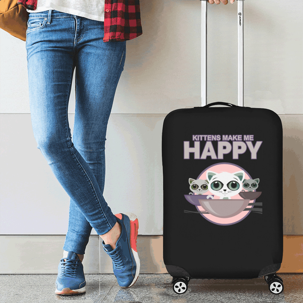 Kittens Make Me Happy Luggage Cover/Small 18"-21"