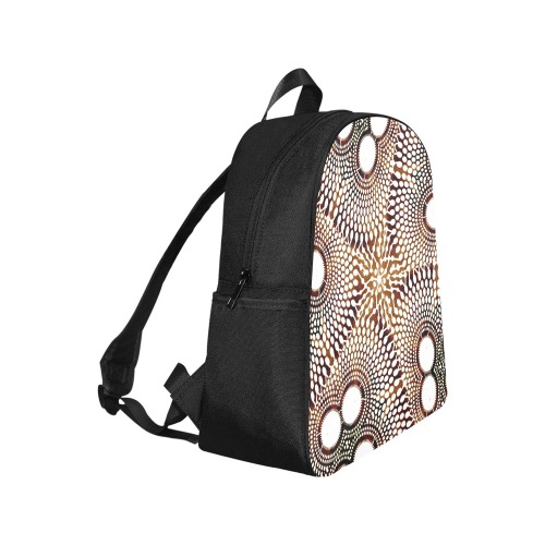 AFRICAN PRINT PATTERN 4 Multi-Pocket Fabric Backpack (Model 1684)