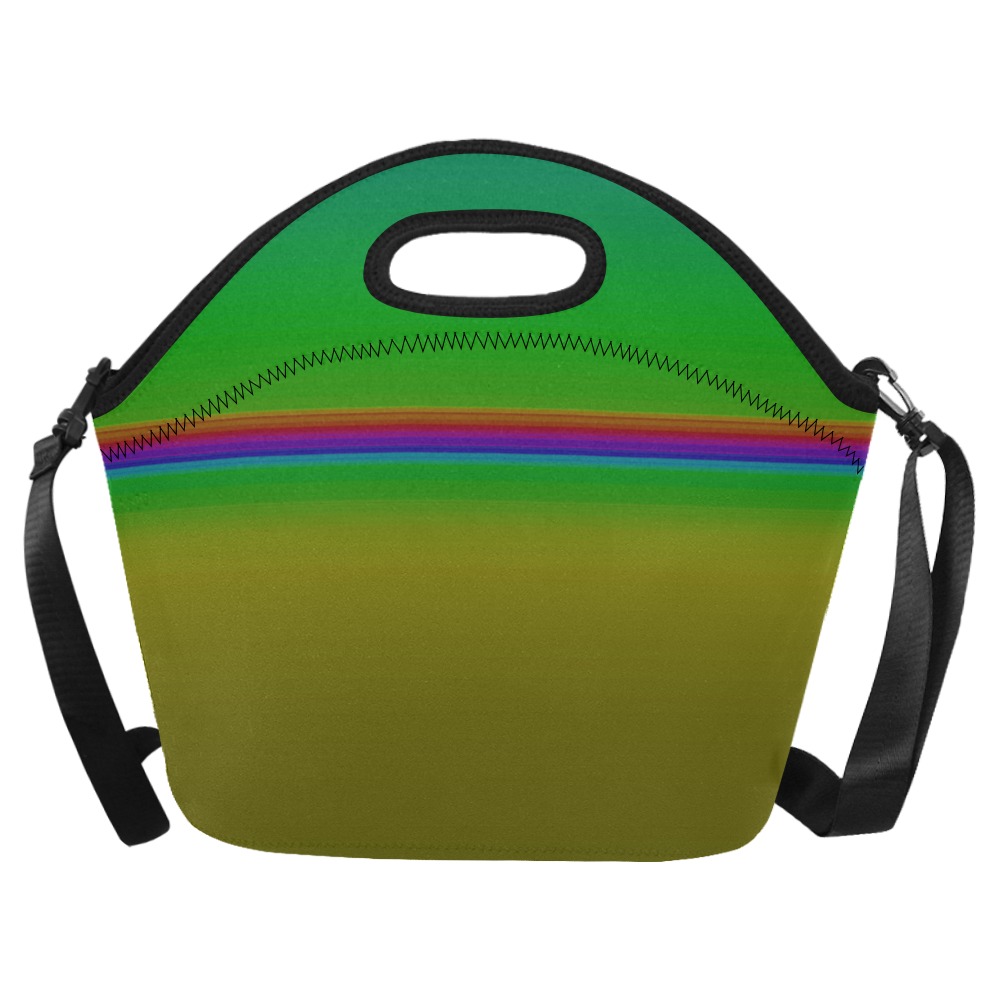 rainbow colours Neoprene Lunch Bag/Large (Model 1669)