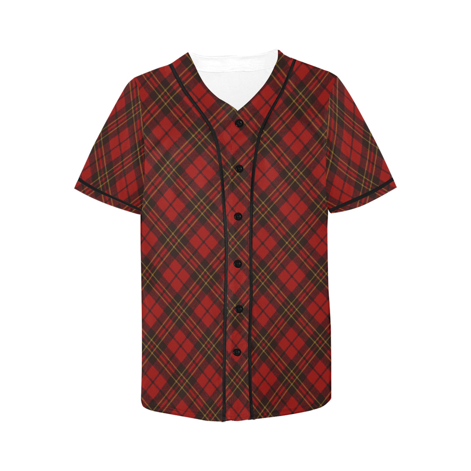 Red tartan plaid winter Christmas pattern holidays All Over Print Baseball Jersey for Women (Model T50)